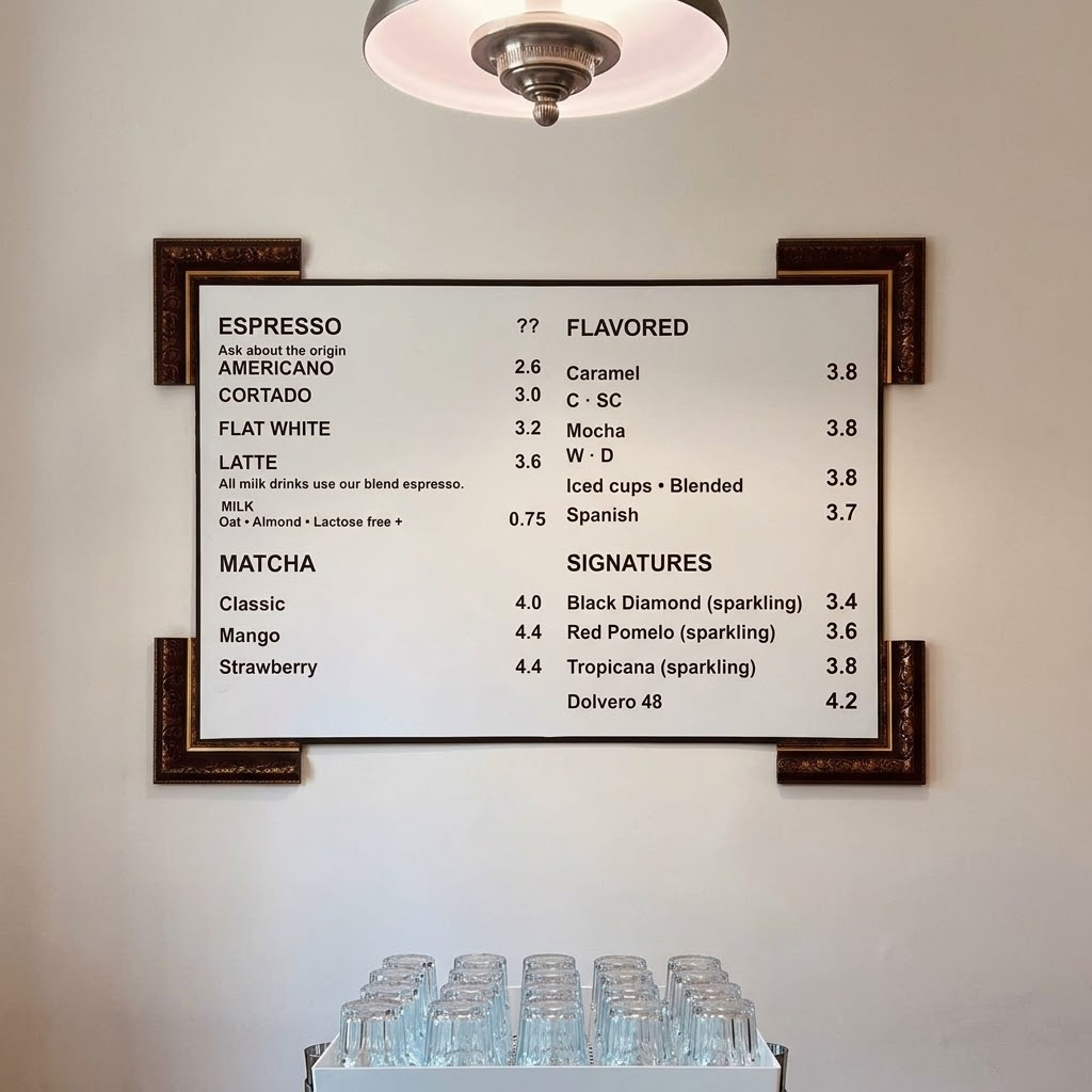 48 Speciality Official Cafe Wall Menu Board in Jabal Al-Weibdeh Amman